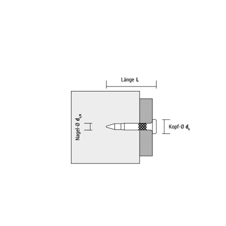 DE - Technische Zeichnung Stahlnägel XHA