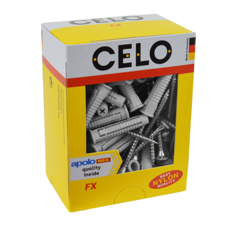 Verpackungsfoto Box 828 Dübel FX mit Schraube Vorderseite