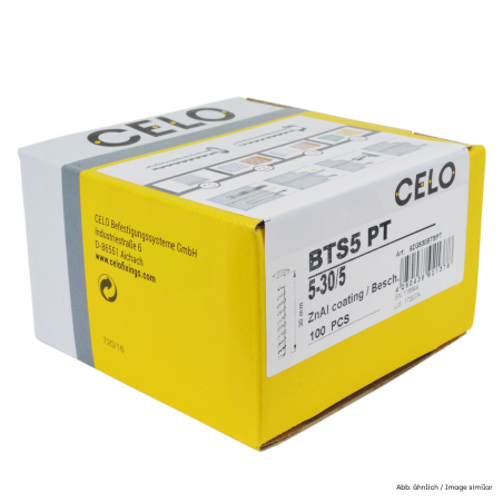 Verpackungsfoto Box 720 Betonschraube BTS5 PT Seite mit Etikett