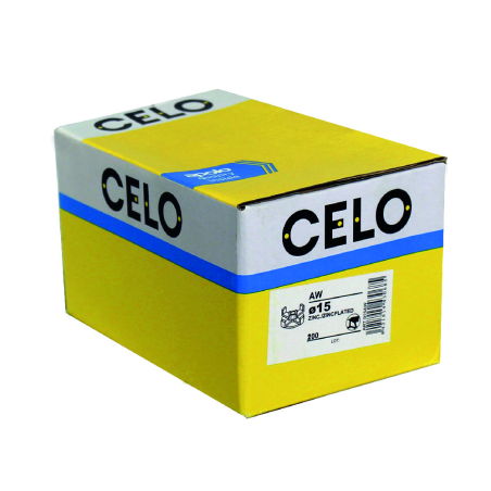 Verpackungsfoto Box Metallscheibe AW 15 Seite mit Etikett