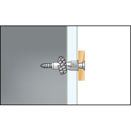 Montagebild 5 Mehrzweckdübel MZK mit Kragen und Senkkopfschraube