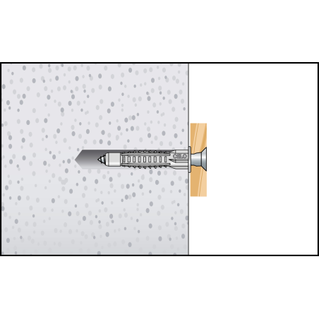 Montagebild 6 Mehrzweckdübel MZK mit Kragen und Senkkopfschraube