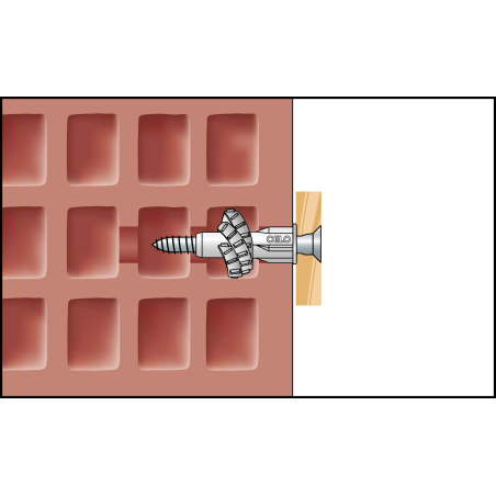 Montagebild 7 Mehrzweckdübel MZK mit Kragen und Senkkopfschraube