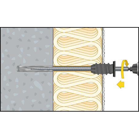 Montagebild ResiTHERM® 12 in Beton/Porenbeton zur energieeffizienten Abstandsmontage an der gedämmten Fassade 8