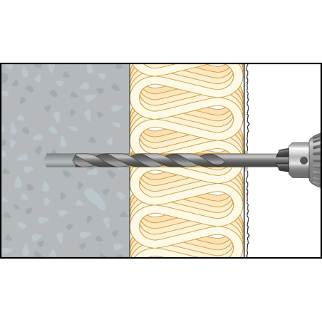 Montagebild ResiTHERM® 12 in Beton/Porenbeton zur energieeffizienten Abstandsmontage an der gedämmten Fassade 1