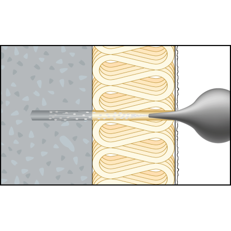 Montagebild ResiTHERM® 12 in Beton/Porenbeton zur energieeffizienten Abstandsmontage an der gedämmten Fassade 3