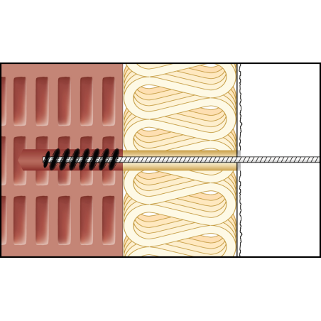 Montagebild ResiTHERM® 12 in Lochstein/Mauerwerk zur energieeffizienten Abstandsmontage an der gedämmten Fassade 2
