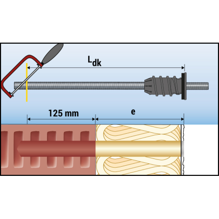 Montagebild ResiTHERM® 12 in Lochstein/Mauerwerk zur energieeffizienten Abstandsmontage an der gedämmten Fassade 4