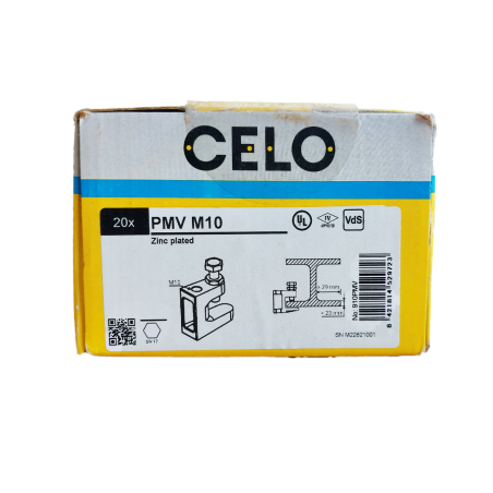 Verpackungsfoto Box mit 20 Stück PMV M10, verzinkt, Vorderansicht mit Etikett Verpackungsfoto Box mit 20 Stück PMV M10, verzinkt, Vorderansicht mit Etikett