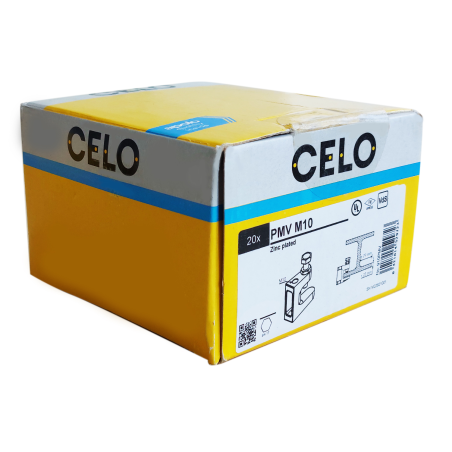 Verpackungsfoto Box mit 20 Stück PMV M10, verzinkt, Seitenansicht Verpackungsfoto Box mit 20 Stück PMV M10, verzinkt, Seitenansicht