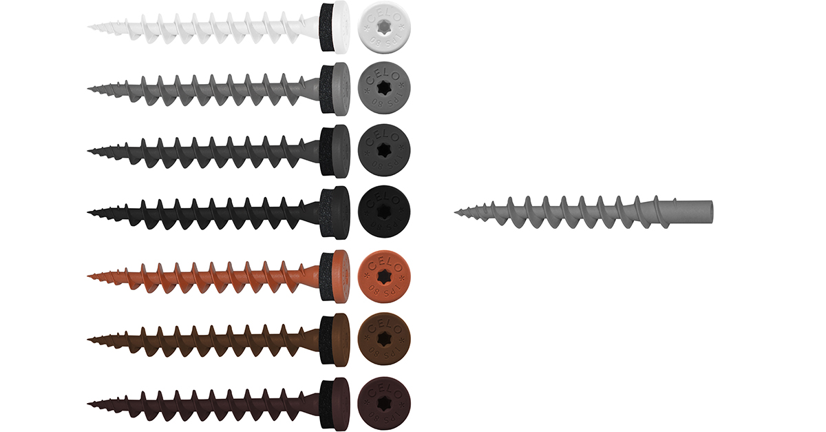 Bild der verschiedene Varianten der IPS Schrauben in sieben verschiedenen Farben