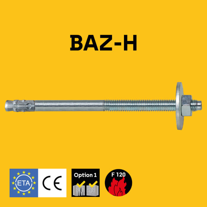 Bolzenanker BAZ-H mit großer Unterlegscheibe nach ISO 7094 - DIN 440