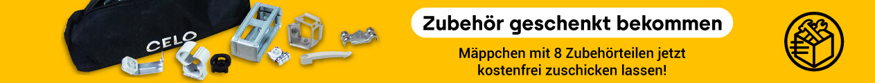 Gelber Banner, der auf das FORCE ONE-Geschenk hinweist und das schwarze Mäppchen mit CELO Logo und acht ETA-zugelassene Gasnagler-Zubehörteile zeigtdas FORCE ONE-Geschenk, Gelber Banner, der auf das FORCE ONE-Geschenk hinweist und das schwarze Mäppchen mit CELO Logo und acht ETA-zugelassene Gasnagler-Zubehörteile zeigtdas FORCE ONE-Geschenk,