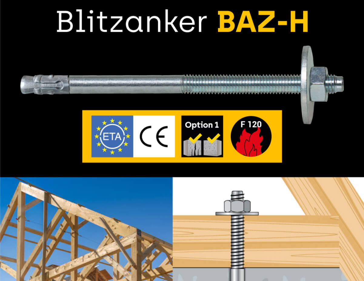 Blitzanker BAZ-H für den Holzbau - Zulassungen und Anwendungen