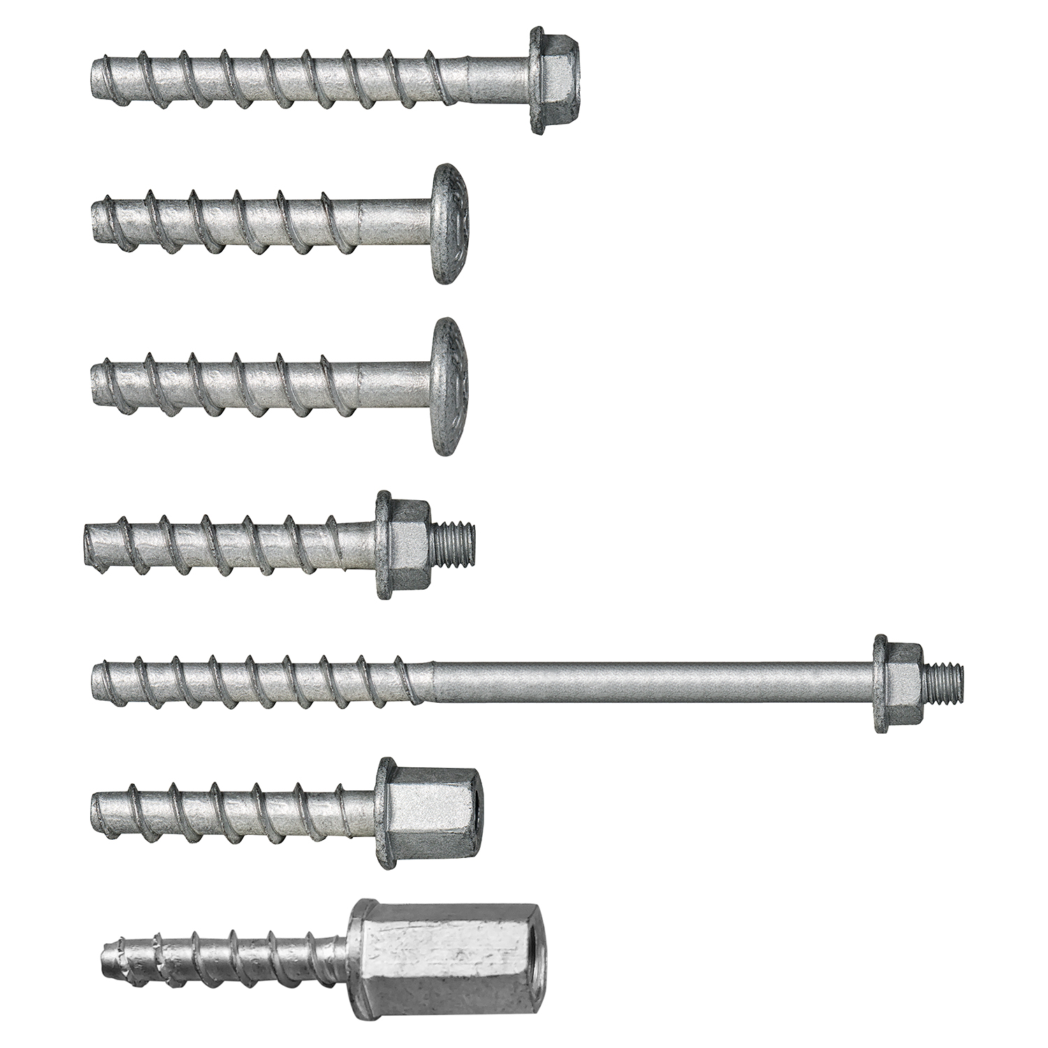 Der Kopftyp E zeichnet sich durch einen Sechskantkopf mit integrierter Unterlegscheibe (Ø 14 mm) und einem praktischen Anschlussgewinde mit einer Länge von 5 bzw. 15 mm aus.

Er ist die schnellste und sicherste Lösung für Anwendungen auf Beton wie z.B. die Befestigung von Schienen.