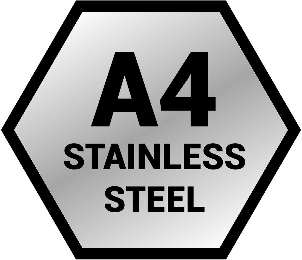 Icon A4 stainless Steel (nicht rostender Stahl)