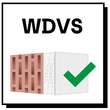 Symbol geeignet für WDVS / Dämmstoffe